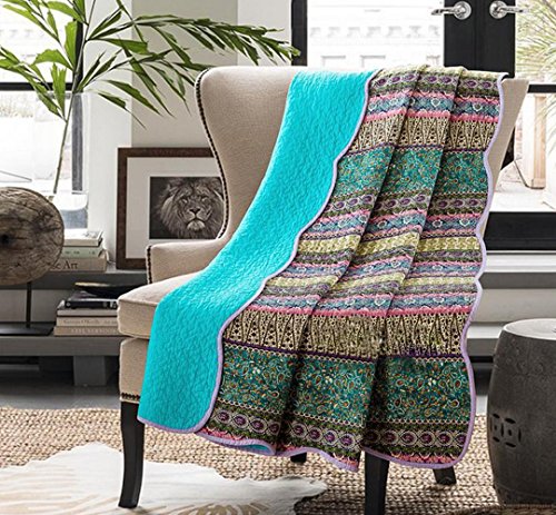 Alicemall Tagesdecke Baumwolle Bettüberwurf 150x200cm Sofa Couch Überwurf Decke Sommerdecke Gesteppt Steppdecke