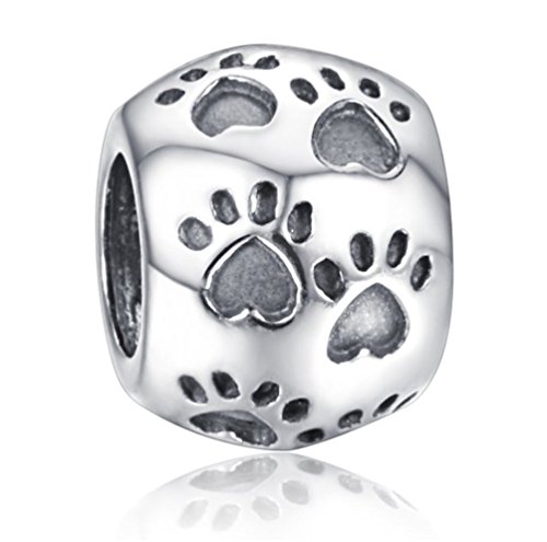 Andante-Stones 925 Sterling Silber Bead Charm "Pfoten" Element Kugel für European Beads Modul Armband + Organzasäckchen