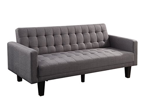 Atlantic Home Collection Sofa mit Schlaffunktion Schlafsofa, Stoff, Grau, 204 x 86 x 84 cm