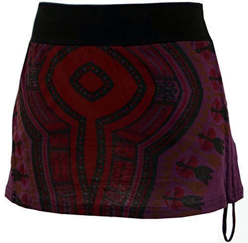 Guru-Shop Minirock, Dashiki Yogarock, Damen, Violett, Baumwolle, Size:36, Kurze Röcke Alternative Bekleidung
