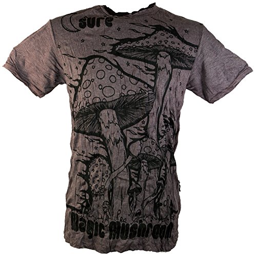 Guru-Shop Sure T-Shirt Magic Mushroom, Herren, Baumwolle, Bedrucktes Shirt Alternative Bekleidung