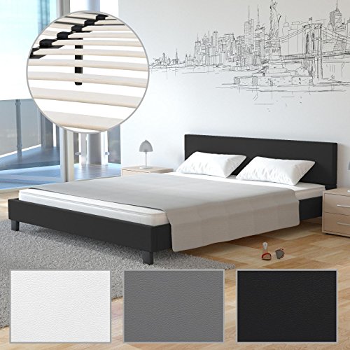 Homelux PU Bett Polsterbett Doppelbett Kunstlederbett Bettgestell Bettrahmen Verschiedene Farben und Größen