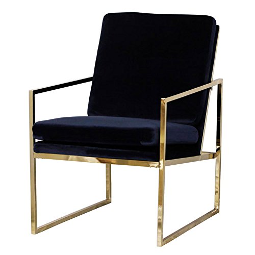 Mr.do Sessel Stuhl Samt Lounge Sessel, Kupfer blick Messing Plattiert Gold Finish Stahl/Metall Rahmen, Luxus für Wohnzimmer Schlafzimmer