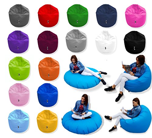 Patchhome 2 in 1 Funktion Sitzsack Sitzkissen Bean Bag - 125cm Durchmesser - In & Outdoor geeignet fertig befüllt in verschiedene Farben erhältlich