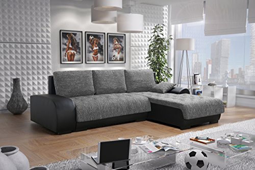 Sofa Couchgarnitur Couch Sofagarnitur LEON 6 L Polstergarnitur Polsterecke Wohnlandschaft mit Schlaffunktion