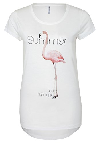 Stitch & Soul Damen T-Shirt mit Flamingo Print | Elegantes Sommer Basic Shirt mit Kurzen Ärmeln