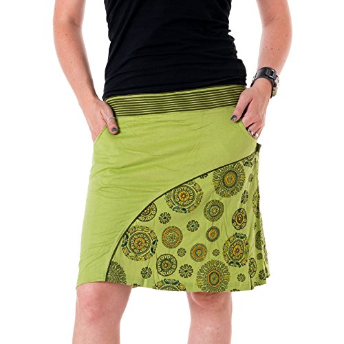 Vishes – Alternative Bekleidung – Bestickter Lagenlook Baumwollrock mit Taschen