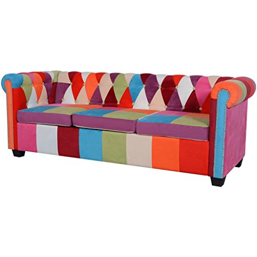 vidaXL Chesterfield Sofa 2/3-Sitzer Loungesofa Couch Stoffsofa Polstersofa Stoff Design