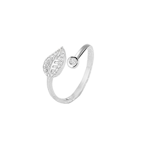 BIGBOBA einfach zu Silber-Ring, mit Blätter-Diamant-Ring, Schmuck für Frauen Mädchen