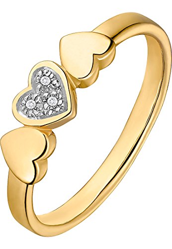 CHRIST Diamonds Damen-Ring 375er Gelbgold 3 Diamant ca. 0,015 (gold)