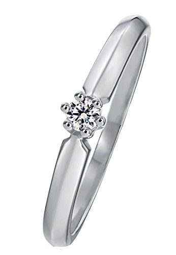 CHRIST Diamonds Damen-Ring #NV 375er Weißgold 1 Diamant ca. 0,08 ct. (weißgold)