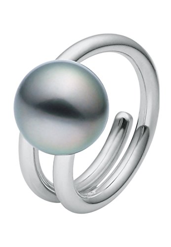 CHRIST Pearls Damen-Ring 925er Silber 1 Tahiti-Perle (silber/anthrazit)
