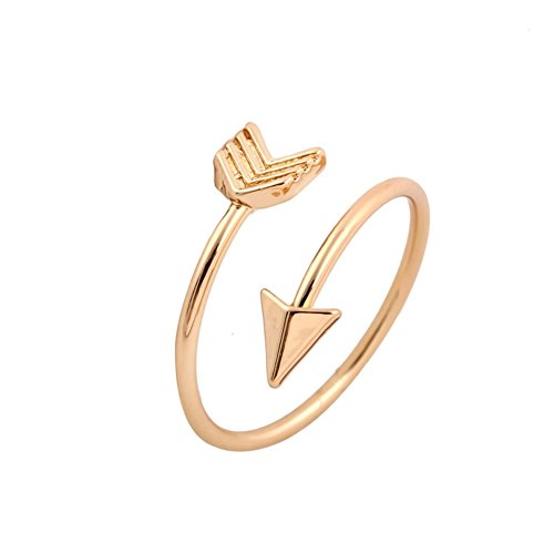 GOOD.designs Designer Damen Ring "Arrow" in eleganter Pfeilform, voll verstellbarer Damenring in Gold, Silber oder Roségold