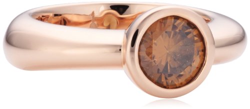Joop Damen-Ring Silber vergoldet Zirkonia Meryl braun JPRG90647C5