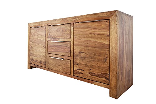 DuNord Design Sideboard Kommode Arona 135cm Massivholz Sheesham Palisander Massiv Holz Natur