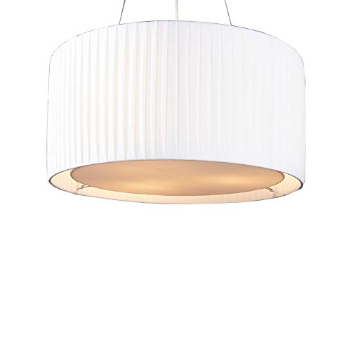 Invicta Interior Moderne Design Hängelampe SOBRIETA weiß 65 cm höhenverstellbar Hängeleuchte Plissee Optik Lampe Essbereich