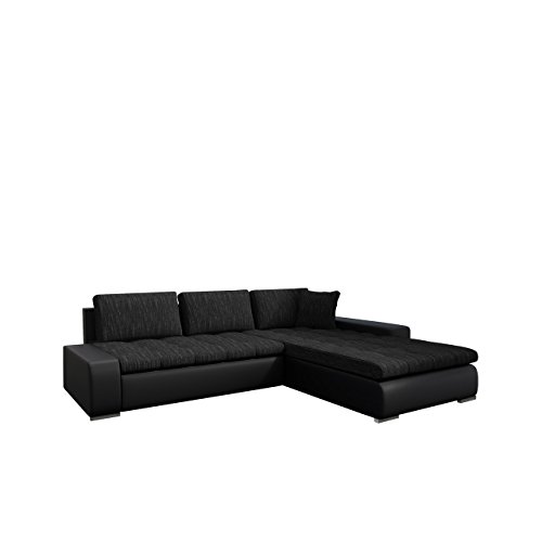 Mirjan24  Eckcouch Ecksofa - Orkan! Elegante Sofa mit Schlaffunktion und Bettfunktion, Bettkasten Couch L-Sofa Große Farbauswahl, Qualität (Soft 011 + Lawa 06)