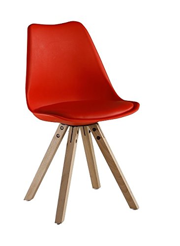 P & N Homewares Sofia Eiffelturm Inspiriert Stuhl aus Kunststoff Retro Weiß Schwarz Grau Rot Gelb Pink Grün Blau Retro Rot