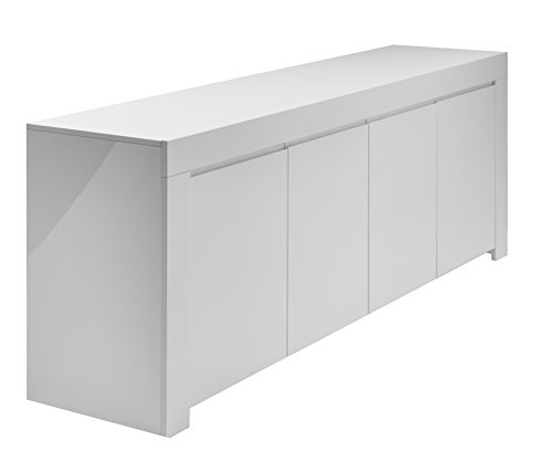 Sideboard Amalfi 4-türig, 210 x 84 x 50 cm, weiß hochglanz