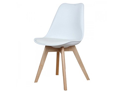 Zolta Moderne Retro Stuhl Design Esszimmer Wohnzimmer Weiß Stuhl Holz 80x50x49cm