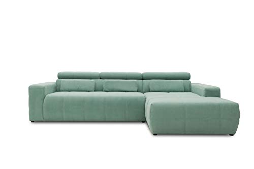 DOMO collection Brandon Ecksofa, Sofa mit Rückenfunktion in L-Form, Polsterecke, Eckgarnitur, mint, 288 x 228 x 80 cm