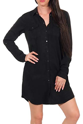 VERO MODA Damen Shirt-Kleid Silla Langarm 10206339 Black XL