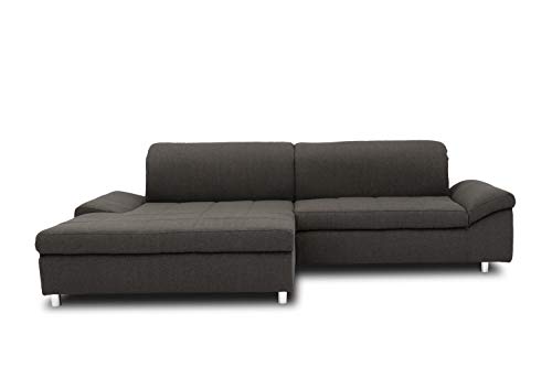 DOMO Collection Mika Ecksofa, Sofa in L-Form, Eckcouch Eckgarnitur, 260x178x80 cm, Polsterecke in anthrazit
