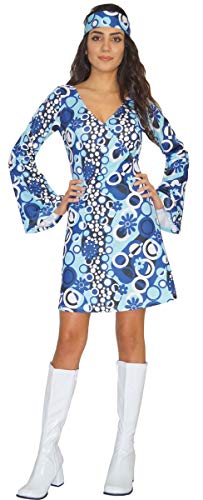 MAYLYNN Hippie Kleid Kostüm Damen Zoe 60er 70er Jahre, Größe XL
