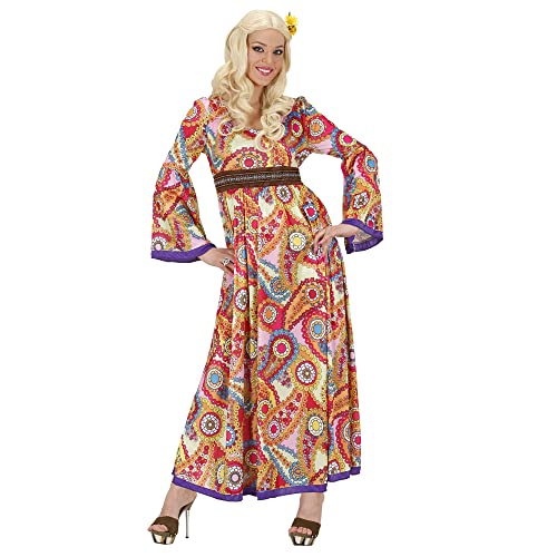 Widmann - Kostüm Hippie Woman, Kleid, Flower Power, Verkleidung, Karneval, Mottoparty