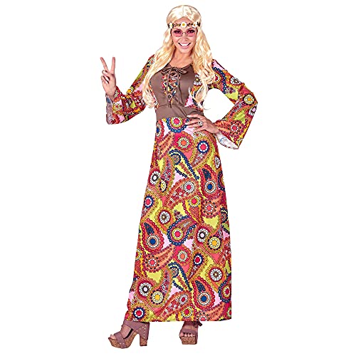 Widmann - Kostüm Hippie Woman, Kleid, Flower Power, Karneval, Mottoparty