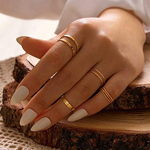 TseenYi Boho Knuckle Ringe Gold Midi Finger Ringe Set Stapeln Retro Gelenkringe Vintage Midi Ringe für Frauen und Mädchen, 10 Count (Pack of 1), Metall