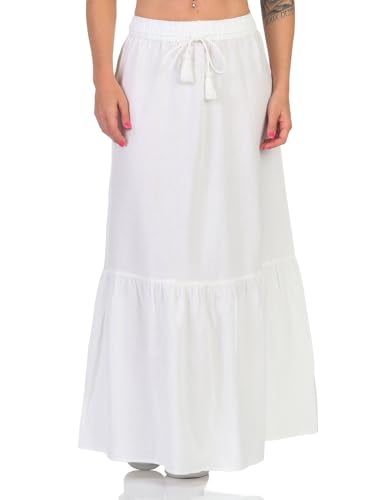 VERO MODA Damen Maxi Rock VMPretty Langer Sommerrock Boho 10311167 Snow White L