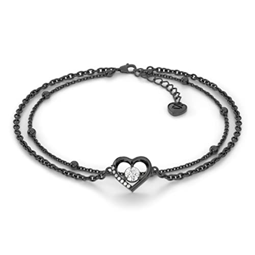 SERASAR Fußband Damen Schwarz 925 Sterling-Silber 18-Karat Gold-Schmuck Frauen-Schmuck Frauen-Kette Mädchen-Schmuck Fusskettchen Schmuckbox Geschenke für Mädchen Hochzeitstag Silberhochzeit